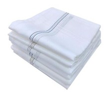 Men's Premium White Base Coloured Border Cotton Handkerchief set of 3 piece