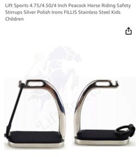 PEACOCK STIRRUPS HORSE EQUESTRIAN SAFETY IRON FILLIS STIRRUPS  size 4 1/2 