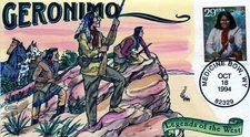 WWLF US COLLINS CACHET FDC LEGENDS OF THE WEST  2869m   GERONIMO   COVER