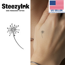 SteezyInk temporary tattoo Dandelion Dream last upto 2 weeks 1 x 1 inch