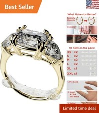 Skin-Safe Invisible Ring Size Adjusters 10-Pack - Flexibility for Loose Rings