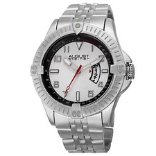 Men's August Steiner AS8185SS Swiss Date Indicator Tacymeter Silver-tone Watch