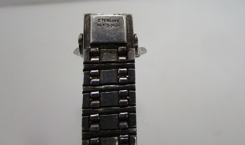 Antique Art Deco Diamonbar Triple Row Buckle Clasp Sterling Bracelet Pat. 1917 - Picture 13 of 13