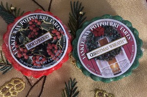 Yankee Candle Wax Potpourri Tarts New Lot 2 Hollyberry Christmas Wreath 8oz Ebay