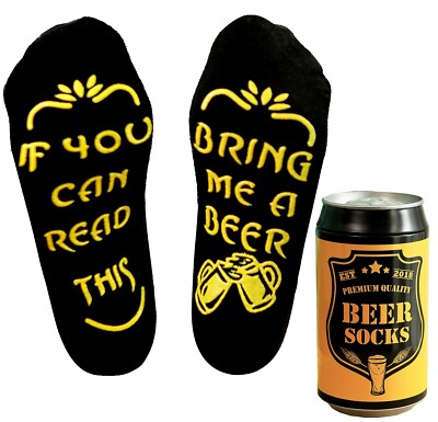 Bier Socken in Dose Englisch, Beer socks Bring me a Beer, Männergeschenke, 37-44
