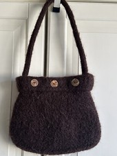 Felted Wool Handmade Brown Purse Small Bag