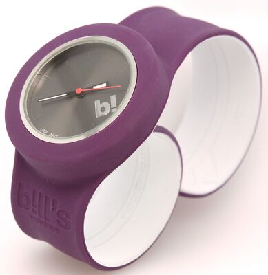 Bill`s Watch - B! Armband Uhr Pflaume-Weiß, Graues Ziffernblatt BA-14