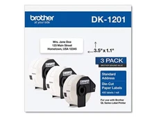 Brother International DK12013PK Die-cut Address Labels, 1.1 X 3.5, White,