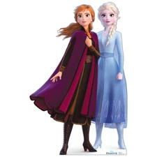 ANNA & ELSA "Frozen 2" Lifesize CARDBOARD CUTOUT Standup Standee Poster Disney