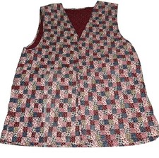Vintage Handmade Patchwork Quilted Vest. Not Sure On Size See Measurements
