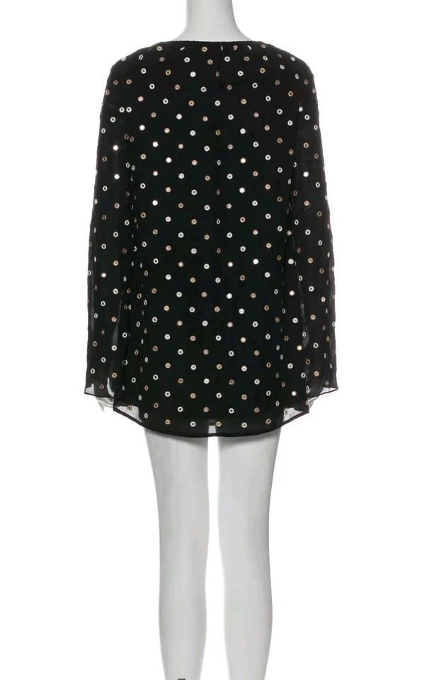 Vestido para mujer Haute Hippie mini lunares 100 % seda mangas largas talla XS 2 NUEVO Foto 4 de 4