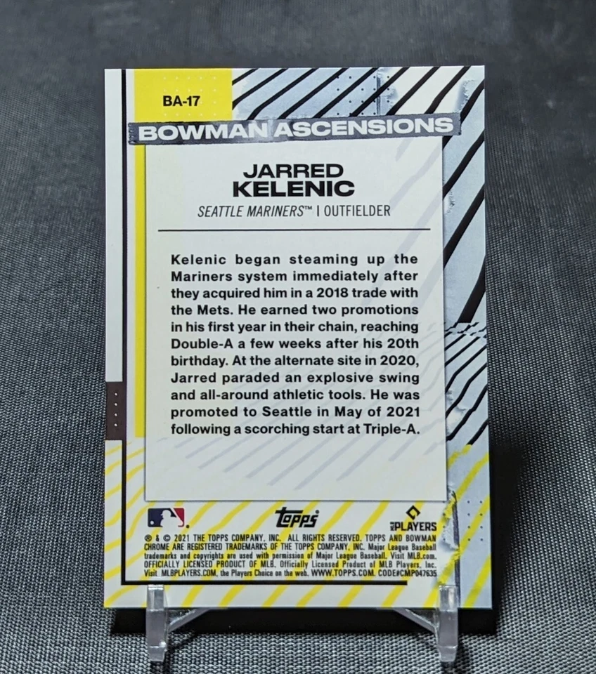 Jarred Kelenic Ascensions Case Hit SSP Rookie RC 2021 Bowman Chrome #17 Braves - Image 2 of 2