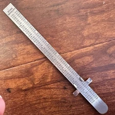 Fife Corp Tap and Drill Table Decimal Equivalents 6" Metal USA Ruler Advertising