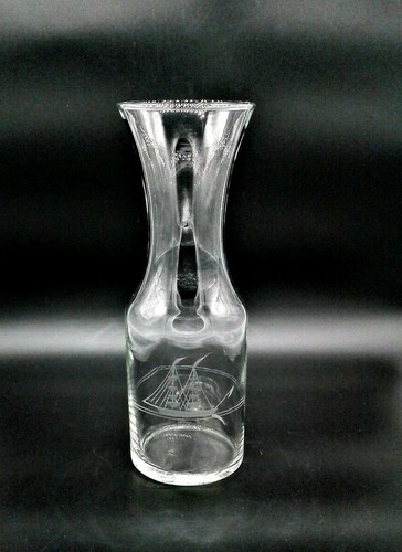Vintage Libbey Carafe Decanter Etched Glass Clipper Sailing Ship Nautical Theme - Picture 6 of 8