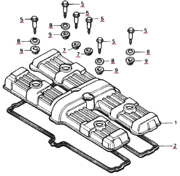 Juego de goma arandela perno junta cubierta cabeza genuina Honda CBX400F CBX550F Foto 2 de 2