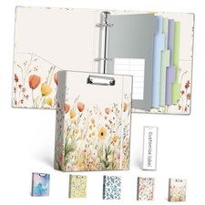Mini Binder Organizer for 5.5" x 8.5" Paper 1 Inch 3 Ring 1in 5.5"x8.5" Weeds