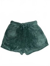 Dark Green Plush Fleece Shorts XS