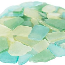 Sea Glass  11oz Pale Green Yellow  Aqua Tumbled Sea Glass Decor  Bulk Seaglas