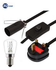 Himalayan Salt Lamp Cable with Dimmer Switch E14 Bulb Holder UK Plug 230V Black