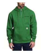 John Deere Men  s 1/4 Zip Hoodie Sweatshirt Green Medium NWT