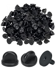 50PCS Rubber Blank Pin Backs,Clutch Backs,Butterfly Clutch black