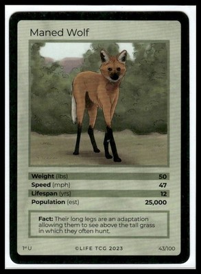 Life TCG Maned Wolf #43/100 Non-Holo NM Pack Pull