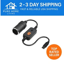Adjustable Voltage USB C to Car Cigarette Lighter Adapter - Plug & Play