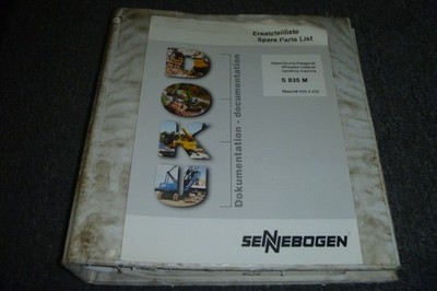 Sennebogen S 835 M Material Handler Parts Catalog Manual S/N 835.0.432 xz
