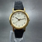 Seiko Watch Women 21mm Cream Dial Gold Tone Round 4N21-0042 New Battery Vintage