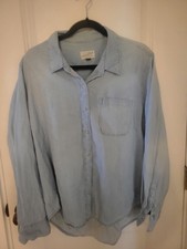 Womens Chambray Light Blue Denim Button Down ...