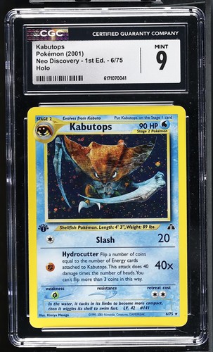 Kabutops (1st Edition) graded CGC 9 for sale on eBay
