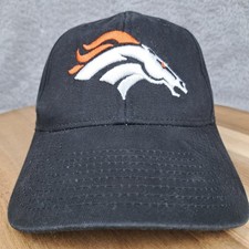 Denver Broncos Hat Cap Strap Back Black Logo NFL Football Team Apparel Mens