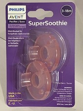 Philips Avent Super Soothie Pink Pacifiers 2 Pack 3-18m NEW Sealed Made In USA