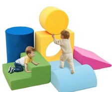 Toddler Climbing Toys Indoor, 2-Piece Colourful Foam Blocks Pink Yellow ONLY