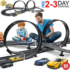 Slot Car Race Track Set Electric Powered Race Track Dual Racing Car Track Set