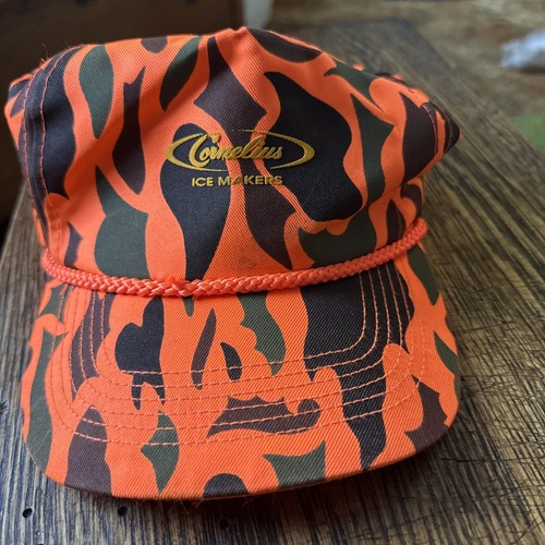 Vintage Manitowoc Cornelius Ice Machines Makers Hat SnapBack Blaze Orange Camo