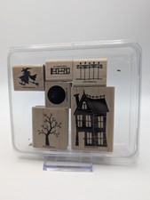 Stampin' Up "Home Is Where the Haunt Is" Wood Mount Stamp Set Halloween 2005