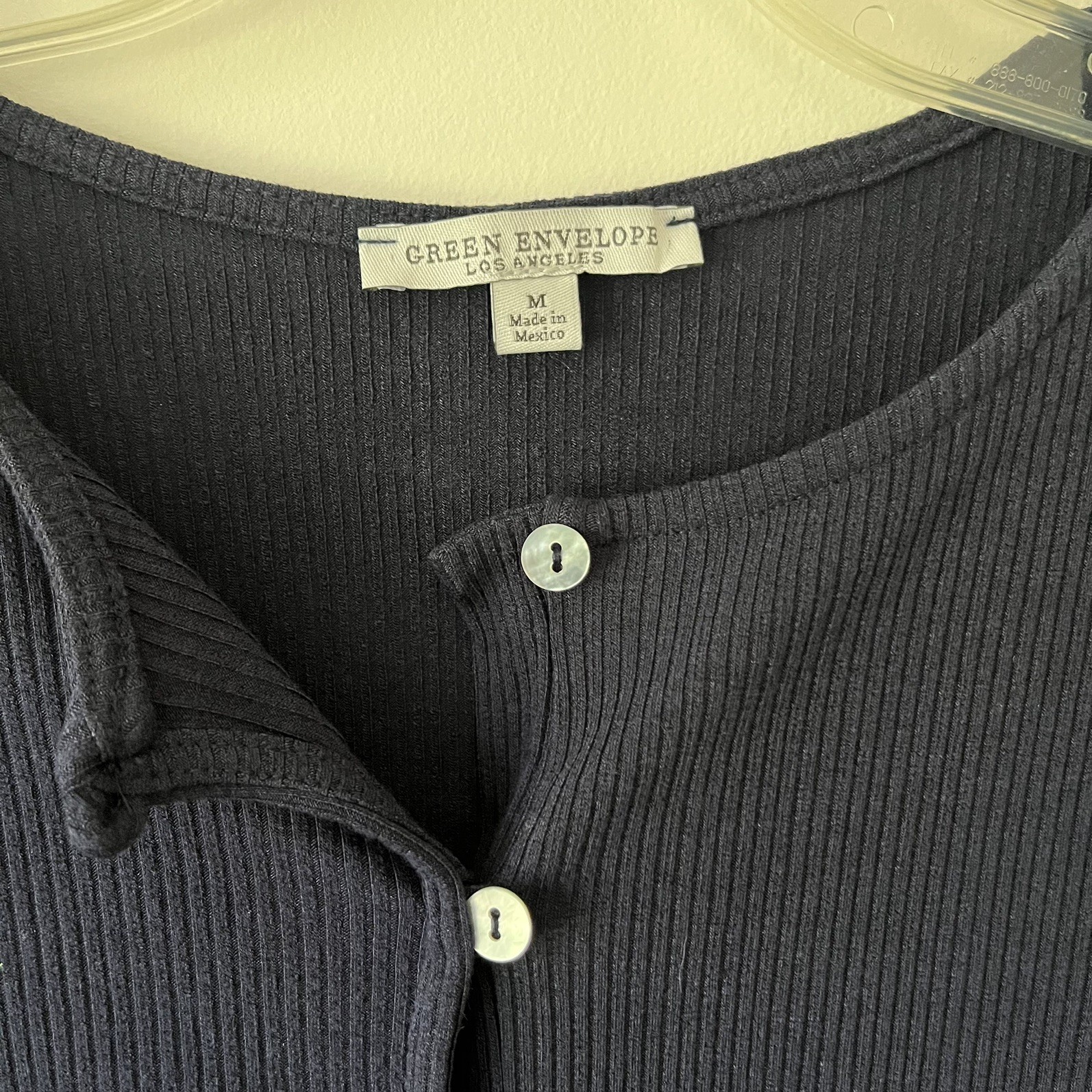 Green Envelope Ribbed Stretch Button Front Shirt … - image 2