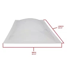 Skylight Replacement Dome 25-1/4 in. x 49-1/4 in. Gordon Curb Mount (white)