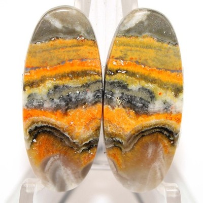 27.00 Ct. Natural Bumble bee Jasper Oval Loose Gemstone Pair 28x12x4 mm