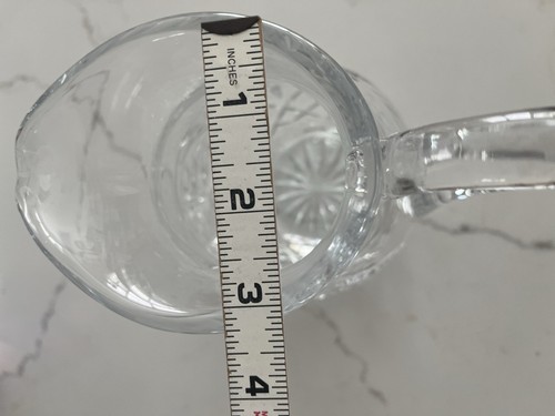 VINTAGE DEEP CUT CRYSTAL PITCHER - 8” Tall / Juice/ Water- Beautiful - Afbeelding 5 van 5