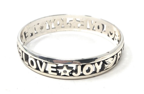 Brighton JOY Love Peace Bangle Heart Star Dove Crystal Accents Rare Find!