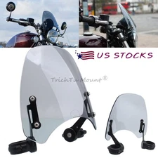 Smoke Windshield Windscreen w/ Bracket For Triumph Bonneville Bobber 2017-2023