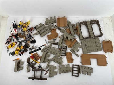 PLAYMOBIL Castle Knights Fortress Lot Figures Accessories Walls Pieces Bulk USED