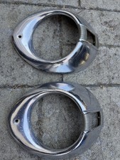 Original 1940 Ford Deluxe Headlight Bezels Coupe Sedan Chrome