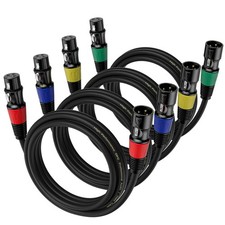 EBXYA 3ft XLR Cables 4-Pack - Male to Female Microphone Cable  with Balanced Sh