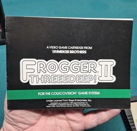 Frogger II 2 : Threeedeep W / MANUAL Colecovision Parker Brothers Cart Coleco
