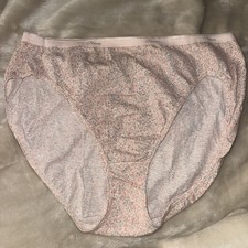 Hanes Y2K Vtg Cotton Floral 9 2XL Hi-Cut Bikini Floral Panty Underwear