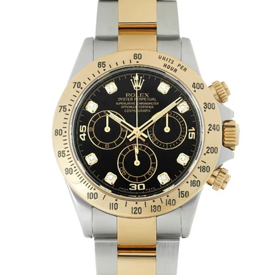Rolex Cosmograph Daytona 116523G reloj usado negro para hombre #6212 - Imagen 1 de 4