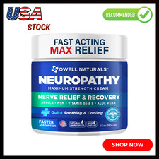 OWELL NATURALS Neuropathy Nerve Pain Relief Cream for Feet, Leg, Max Strenght
